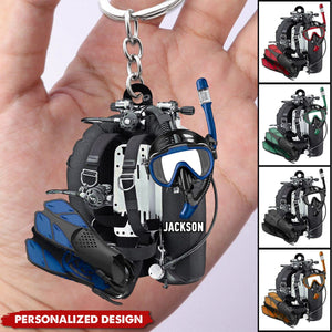 Personalized Scuba Diving Keychain-Gift For Scuba Diver - 2024 New Release