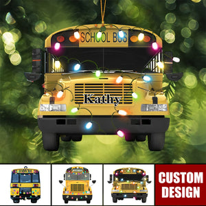 2024 New Release Personalized School Bus Ornaments Gift For Bus Driver