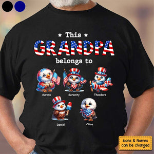 This Grandpa Belongs To - Personalized 4th Of July T-Shirt