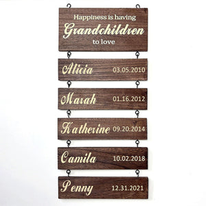 Personalized Wooden Family Tree Sign - Gift For Grandma