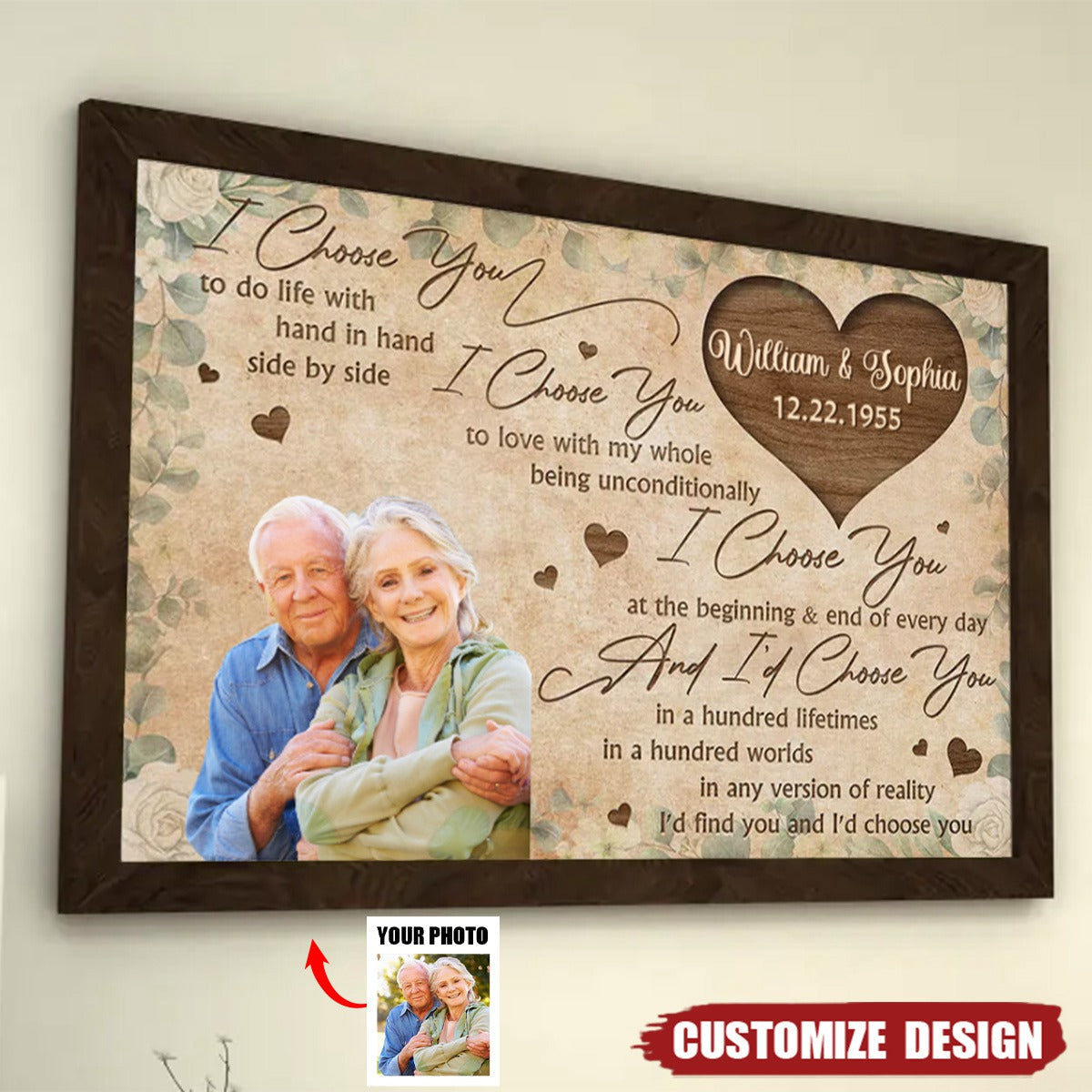 I Choose You - Personalized Photo Couple Poster - laihair