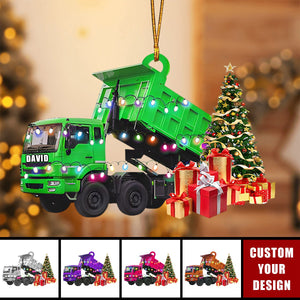 Personalized Dump Truck Christmas Ornaments Gift For Heavy Equipment Lovers - 2024 New Release