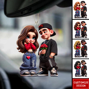 Y2K Couple-Personalized Car Ornament-Gift For Couple