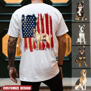 Personalized dog flag t-shirt  - gift for dog lovers