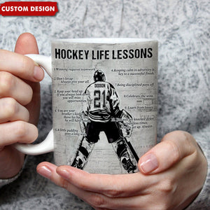 Hockey Life Lessons Personalized Mug - Gift For Hockey Lovers