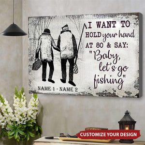 Baby, Let's Go Fishing Horizontal Poster - Gift For Couple, Fishing Lovers