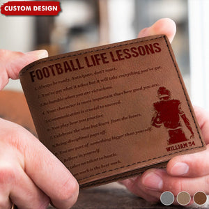 Personalized American Football Leather Wallet - Gift American Football Lovers