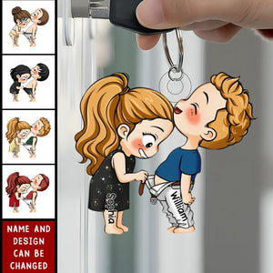 Personalized couple doll  Acrylic Keychain-Gift For Husband Wife, Anniversary