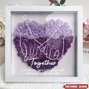 I Love You Forever & Always - Personalized Couple Flower Shadow Box