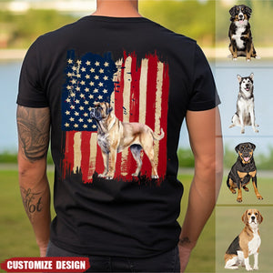 Personalized dog flag t-shirt  - gift for dog lovers