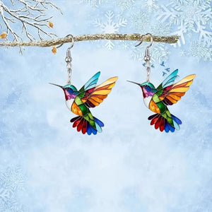 Colorful Hummingbird Earrings - Gift For Bird Lovers