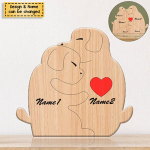 Handcrafted - Wooden Dogs Family Puzzle - Personalized Wooden Pet Carvings