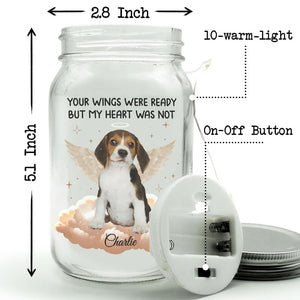 Custom Photo Forever In My Heart - Memorial Personalized Custom Mason Jar Light - Sympathy Gift For Pet Owners, Pet Lovers