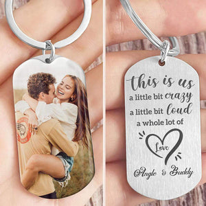 This Is Us A Whole Lot Of Love Couple Metal Personalized Keychain, Custom Photo, Gifts For Couples