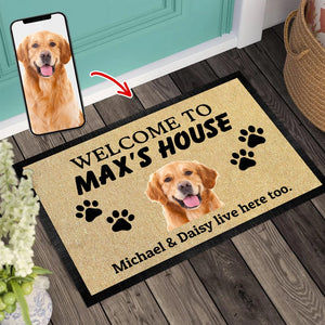 Custom Photo Welcome To House Dog Doormat