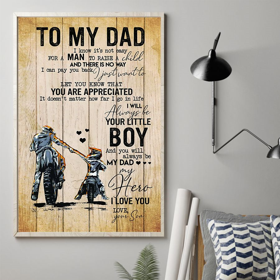 Personalized To Dirt Bike Motocross Dad From Son/Daughter Vertical Poster Father's Day