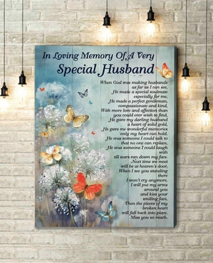 Personalized In Loving Memory Of Very Special Husband Poster