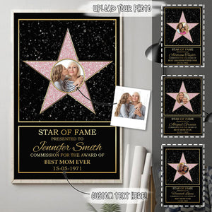 Star Of Fame Custom Poster Gift For Family Upload Photo