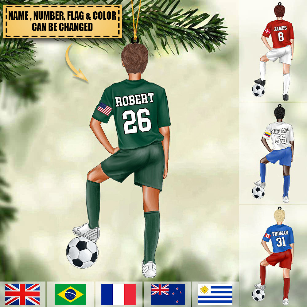 Personalized Soccer Acrylic Ornament Christmas Ornament,Great Gift For Soccer Lovers-2