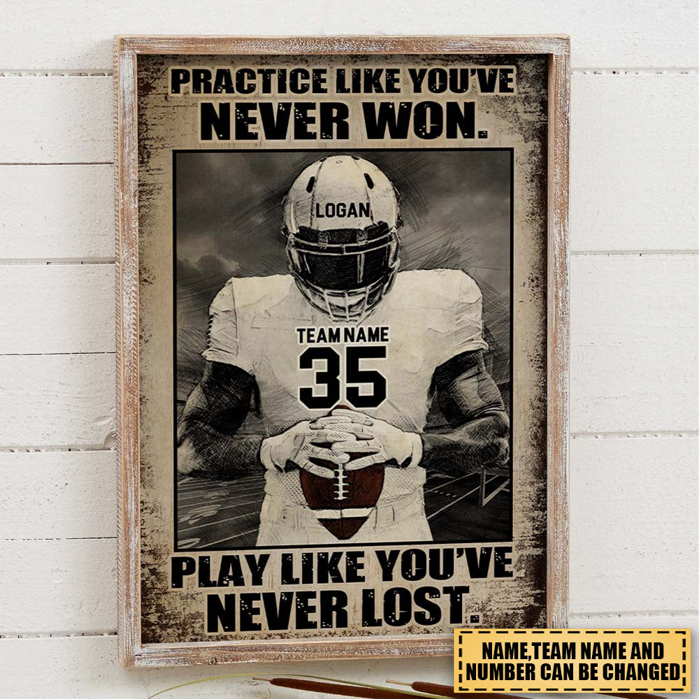 Practice Like You've Never Won, Football Player Poster