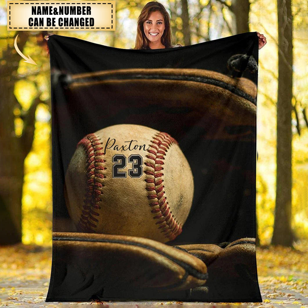 Personalized Lovely Kid Baseball Blanket laihair