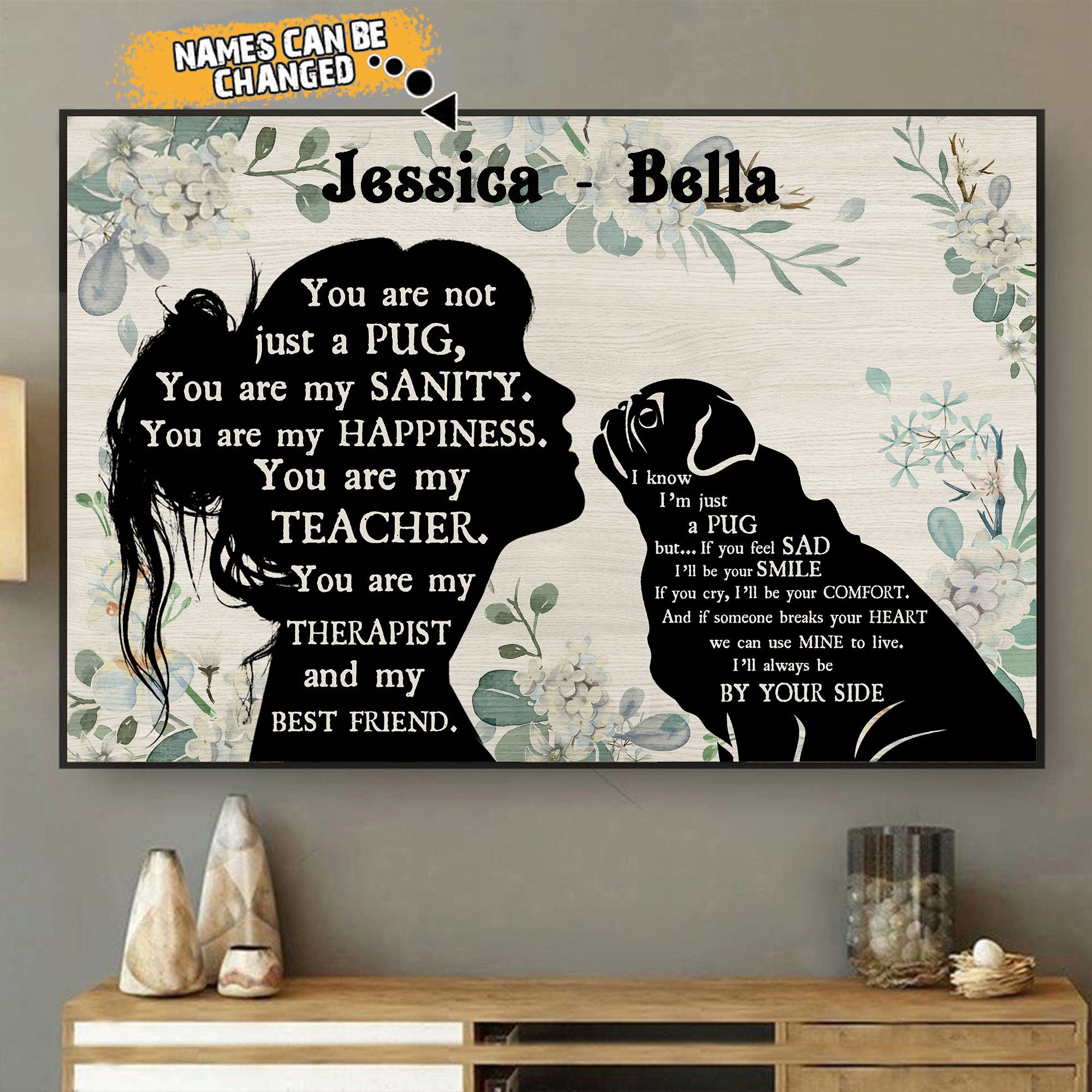 You are not just a Pug personalized-for pug lover Horizontal Poster