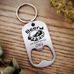 Custom Bottle Opener Keychain, Beer Dad , Personalized Gift