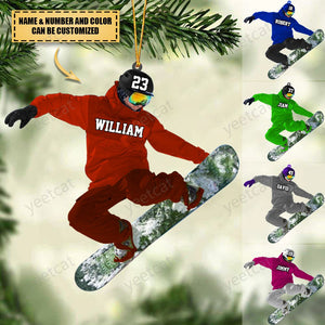 Personalized Snowboarding Athletes /Skis Christmas Ornament