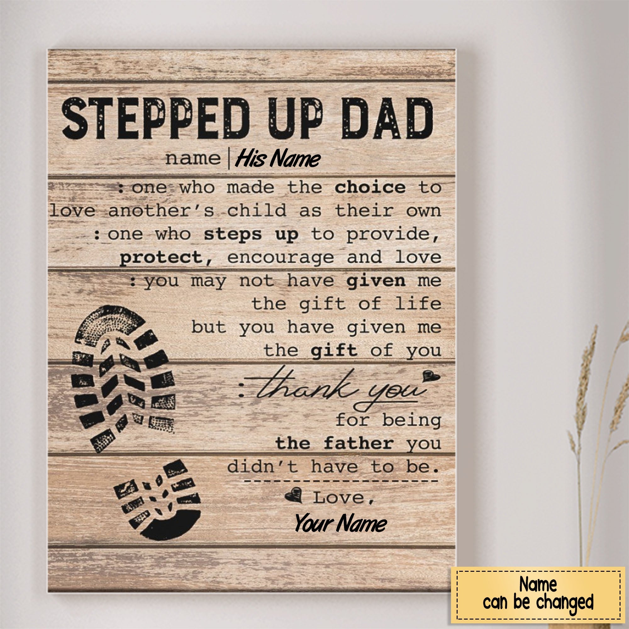 Stepped Up Dad Personalized Poster - Gift For Father's Day