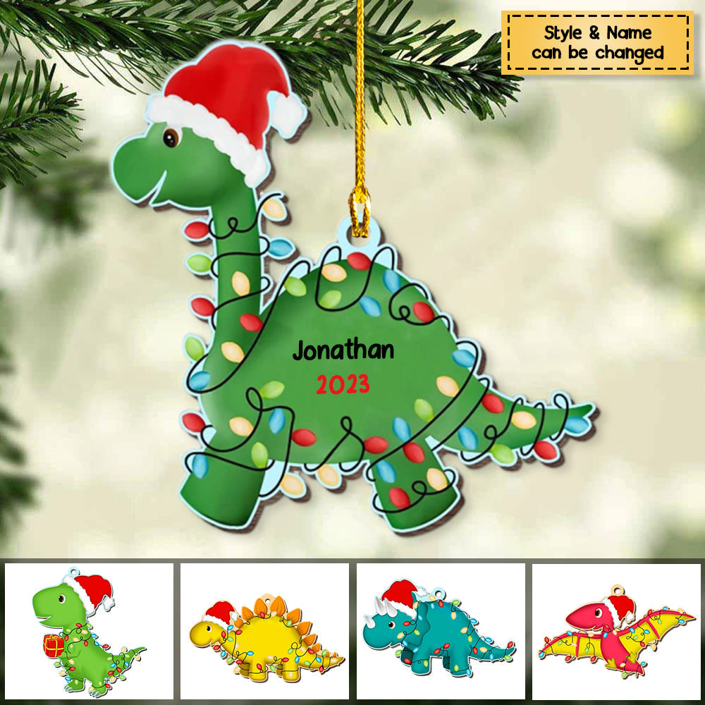 Dinosaur Personalized Wood Ornaments