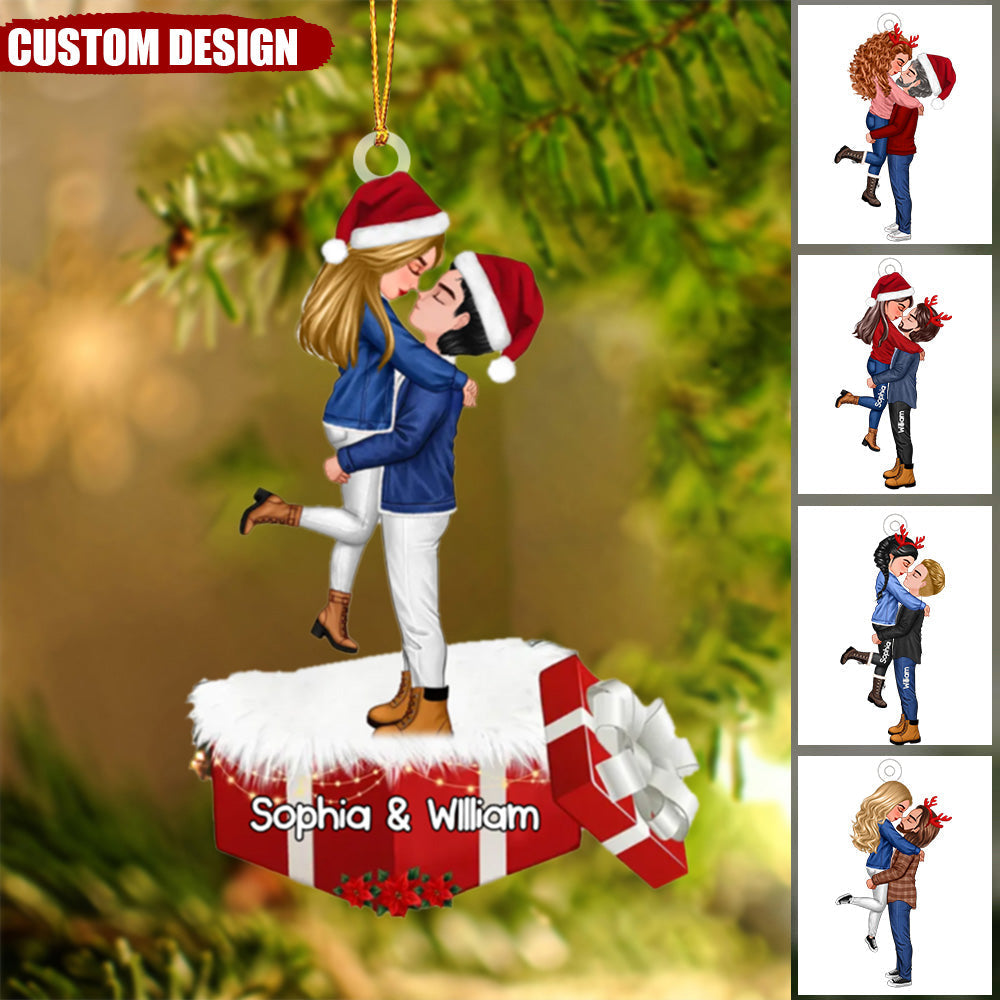 Couple Kiss in Christmas Gift Ornament - Gift For Couple