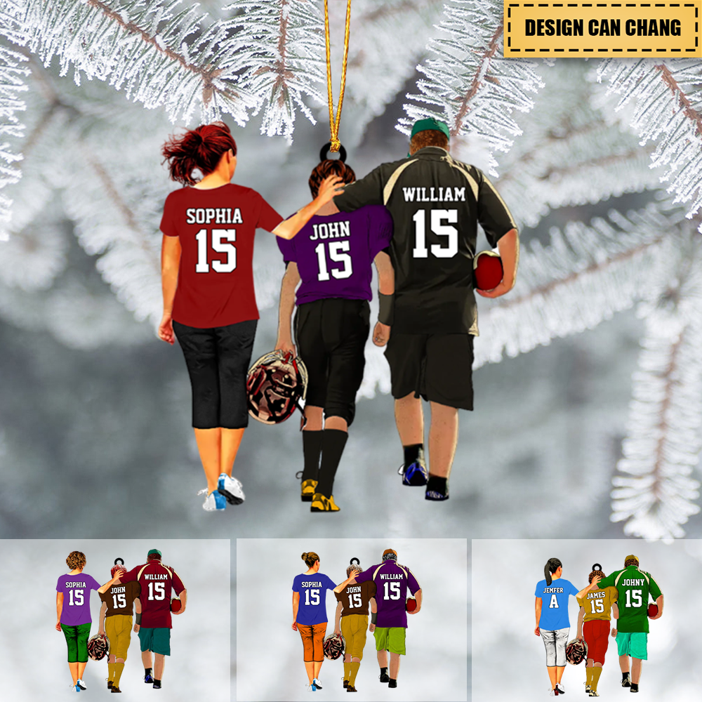 Custom Football Jersey Christmas Ornament, Personalized