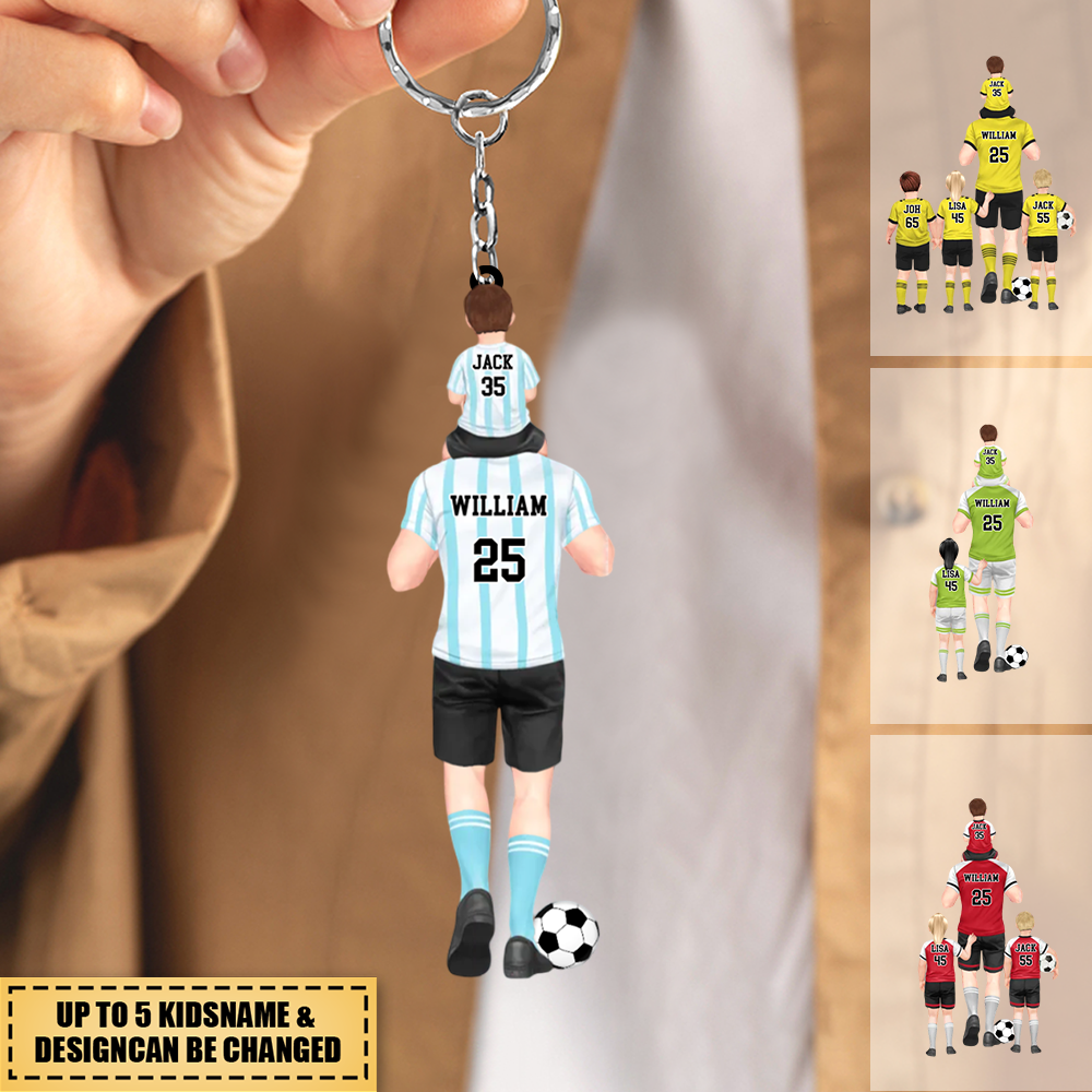Custom Soccer Keychain - Glitter or Solid - 2”, 2.5”, or 3”
