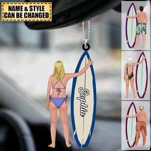 Custom Personalized Surfing Man/Woman Car hanging ornament-Gift For Surfing Lover