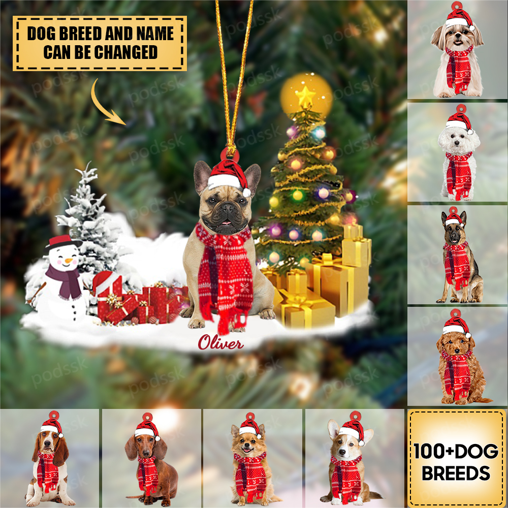 Personalized Dog Merry Christmas Ornament-Great Gift Idea For Dog Lover