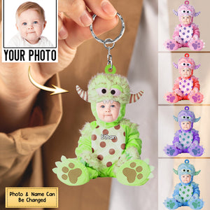 Personalized Cute Kid/Infant Monster Acrylic Keychain - Upload Photo