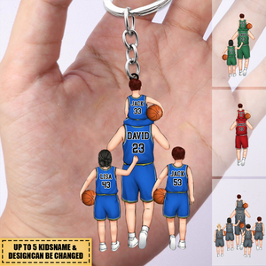 Thank You For Teaching Me To Play basketball - Personalized Rectangle Acrylic Keychain