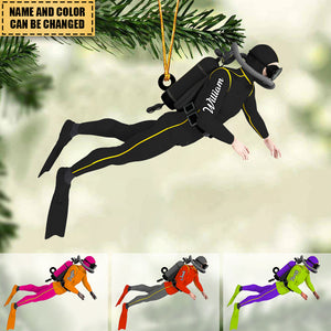 Personalized Diver Acrylic Christmas Ornament,Great Gift For Diving Lovers