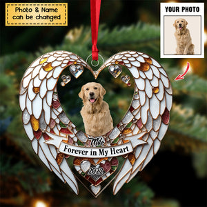 Angel Wings Upload Photo Memorial Personalized Acrylic Christmas Ornament