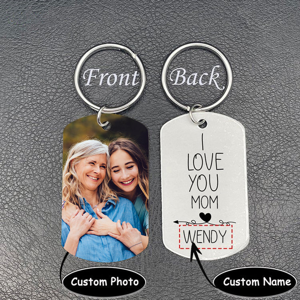 Personalized Photo Keychain Gift For Dad&Mom-i Love You Daddy/Mommy-custom Keychain With Picture-special Gift For Father/Mother's Day-gift From Kids