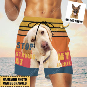 Personalized Stop Staring At My Pet/Upload Photo- Custom Trunks