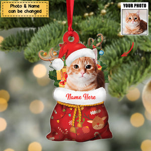 Personalized Pet Photo Santa Sack Christmas Ornament