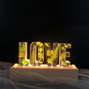 Dried Flowers Resin Letter Lamp - HANDMADE