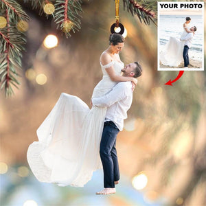 Personalized Couple Upload Photo Christmas Ornament