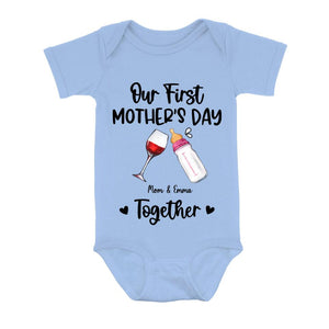 Custom Personalized Baby Onesie/T-Shirt - Mother's Day Gift Idea For Baby/Mom - Our First Mother's Day Together