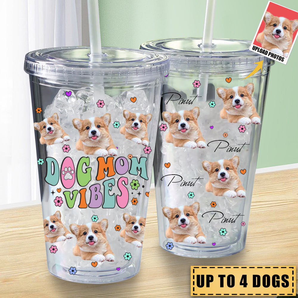 Dog Mama Glass, Lid + Straw