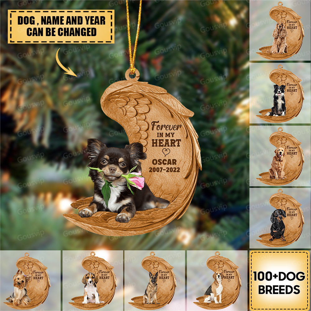 2023 Dog Christmas Ornaments: Personalized Christmas Tree Decor for Dog  Lovers - Forever in My Heart - Pet Memorial Ornament, Custom Dog Ornaments  for