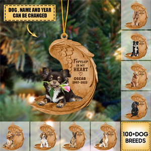 Forever In My Heart Dog Personalized Christmas Ornament