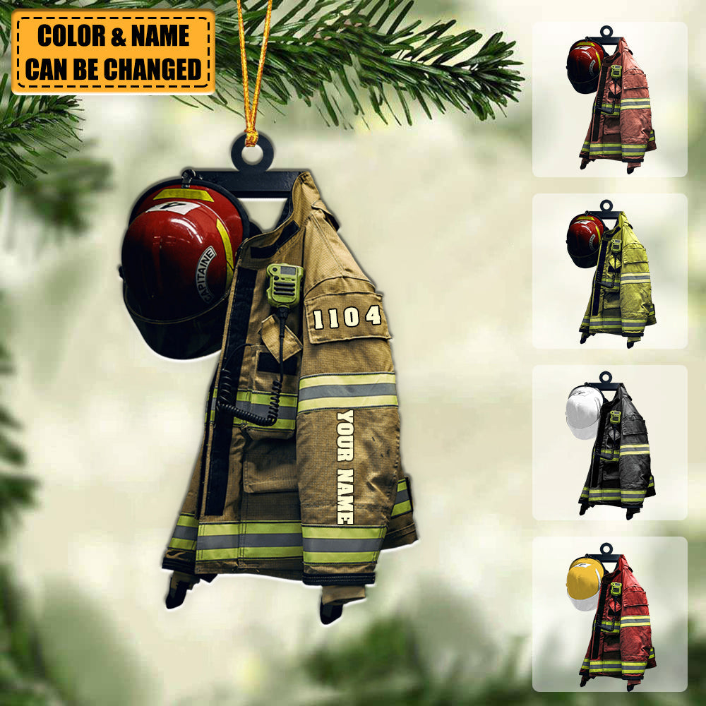 Firefighter Uniform - Personalized Cut Ornament Christmas Gift For Firefighter