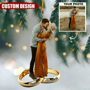 Wedding Ring - Personalized Custom Photo Mica Ornament - Christmas, Wedding Gift For Couple, Wife, Husband